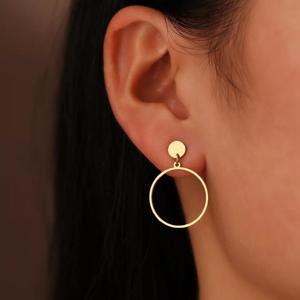 Lightweight Dangle Circle Earrings - Picture 1 of 4